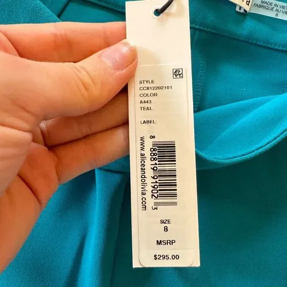 Alice + Olivia Turquoise Wide Leg Pants - Picture 5 of 9